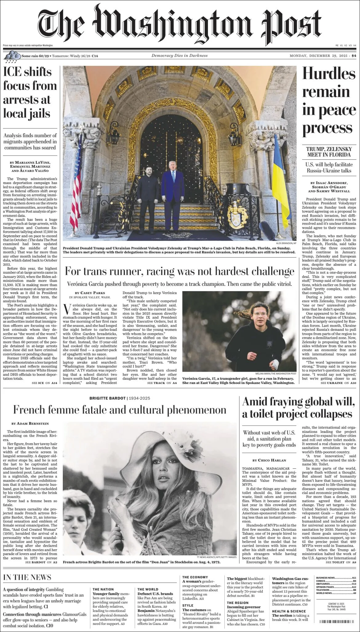 Portada de The Washington Post