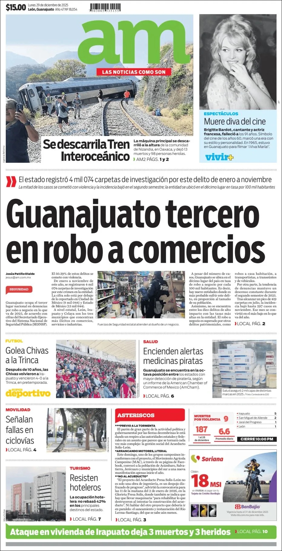 Portada de Am Corredor Industrial del lunes, 29 de diciembre de 2025