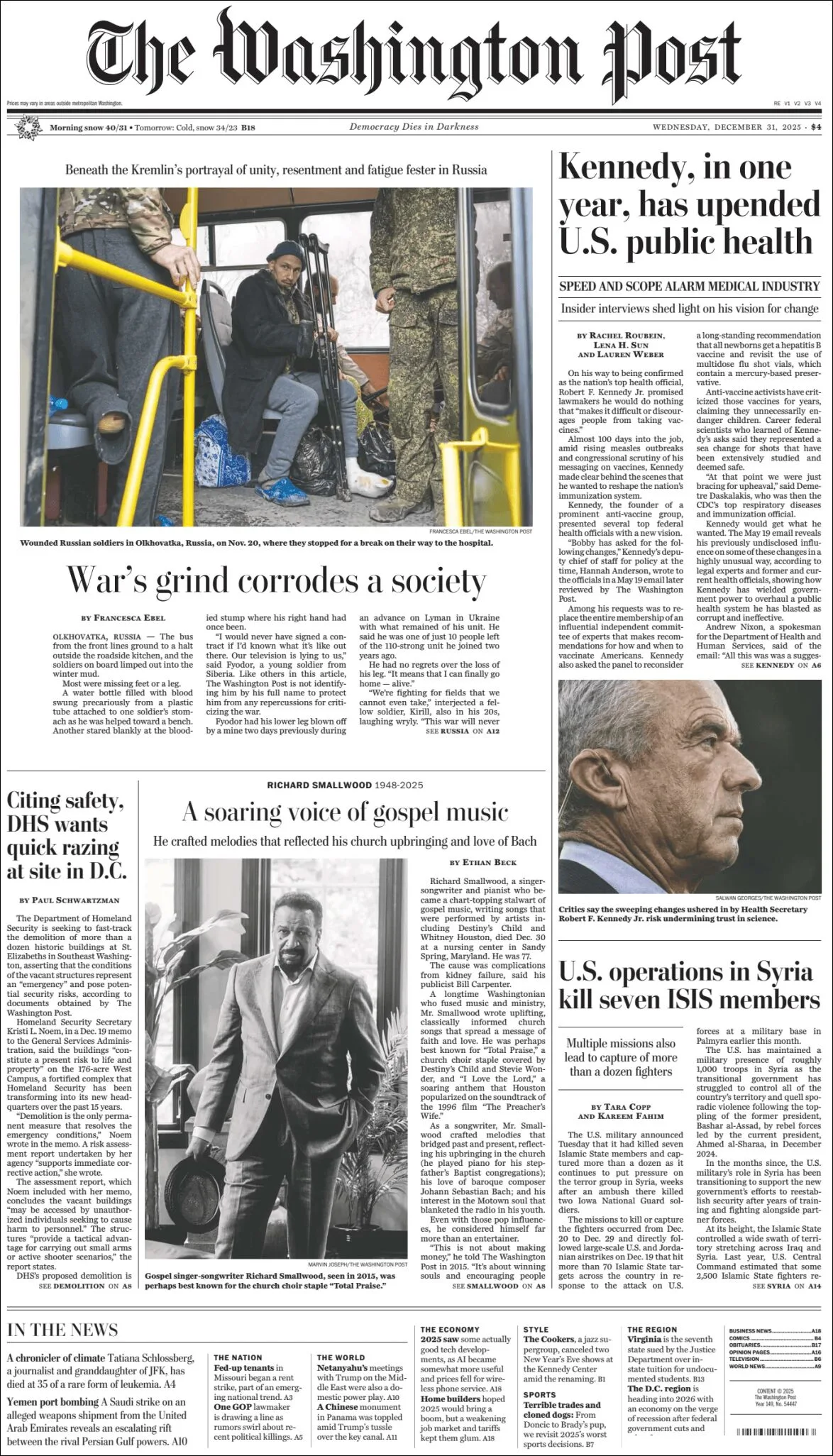 Portada de The Washington Post