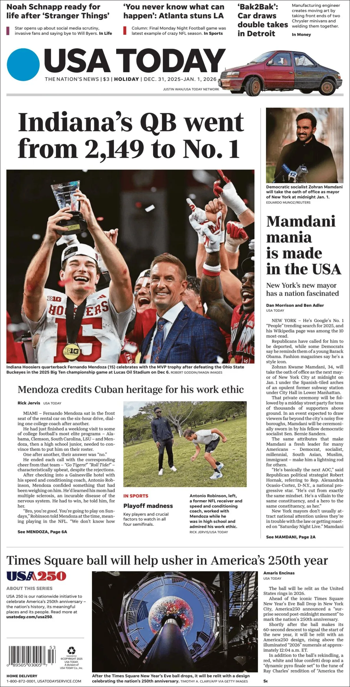 Portada de Usa Today