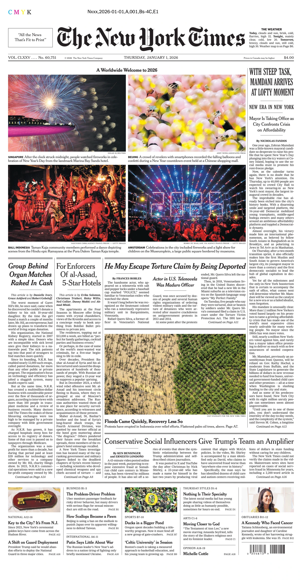 Portada de The New York Times (new York)