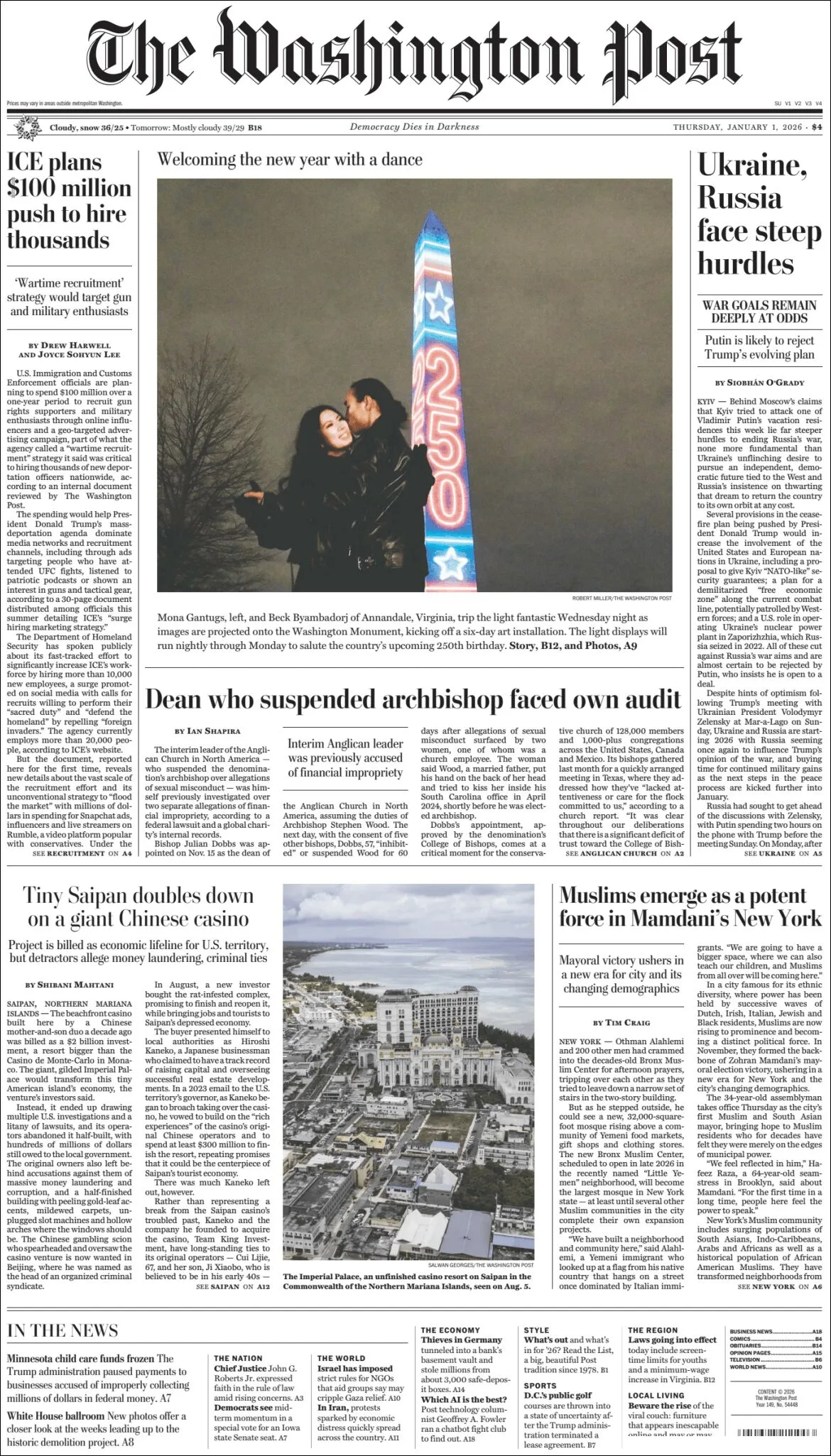 Portada de The Washington Post