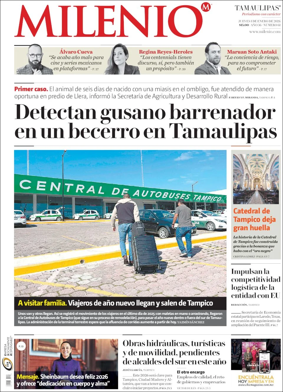Portada de Milenio Tamaulipas
