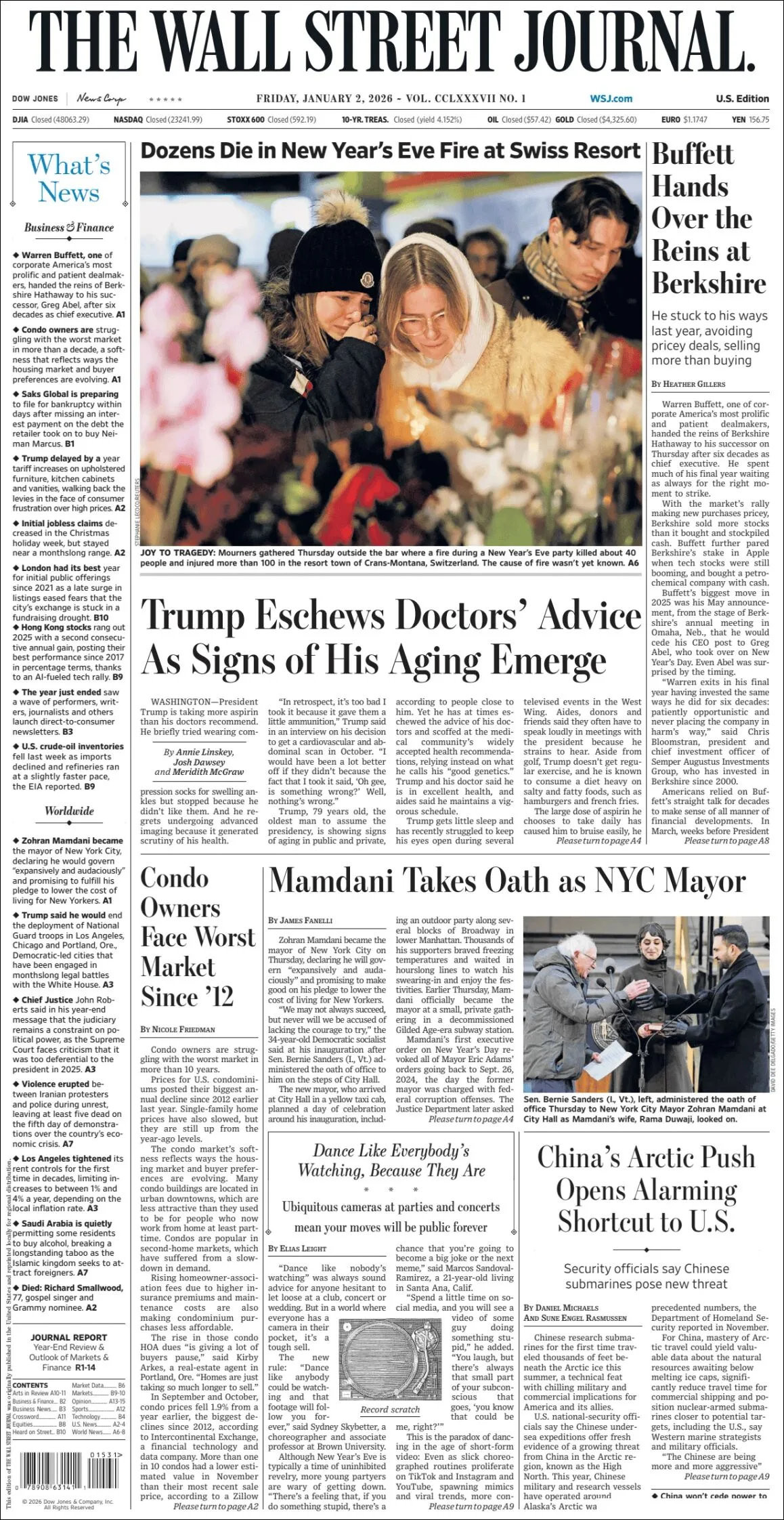 Portada de The Wall Street Journal