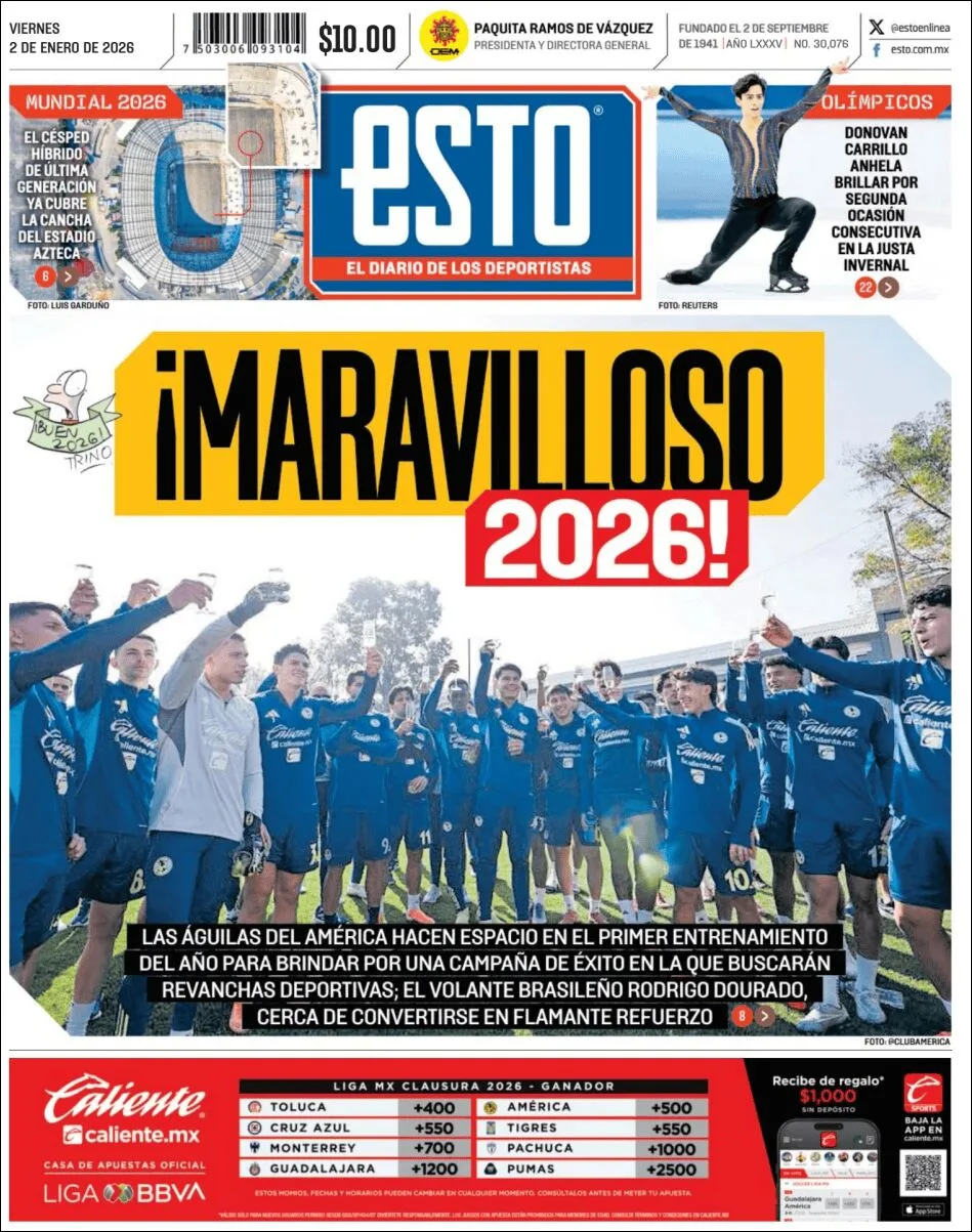 Portada de Esto del viernes, 2 de enero de 2026