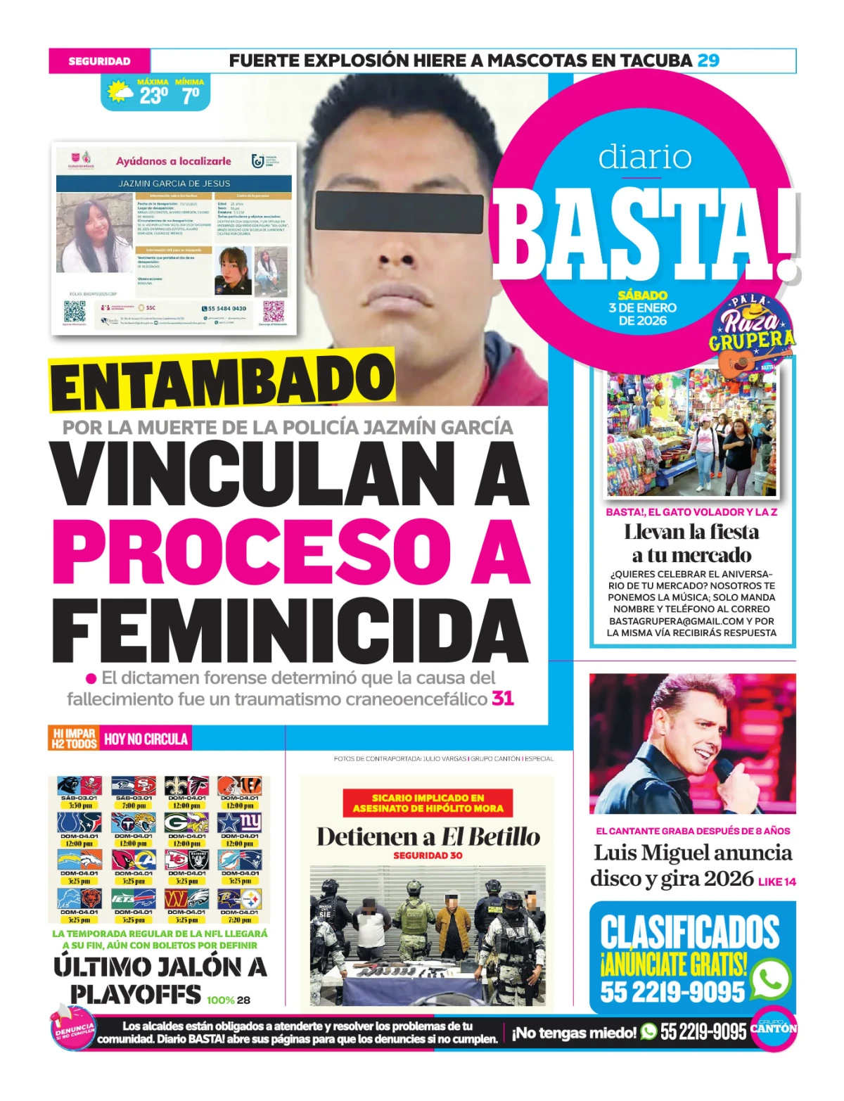 Portada de Basta! (contraportada)