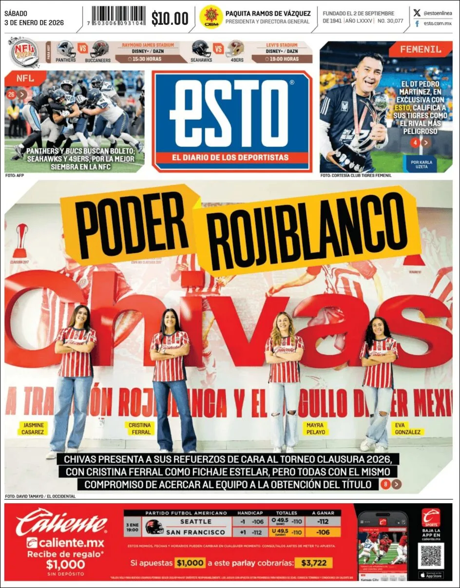 Portada de Esto del sábado, 3 de enero de 2026