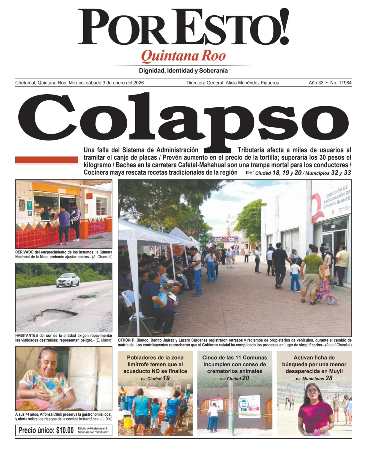 Portada de Por Esto (quintana Roo Chetumal)