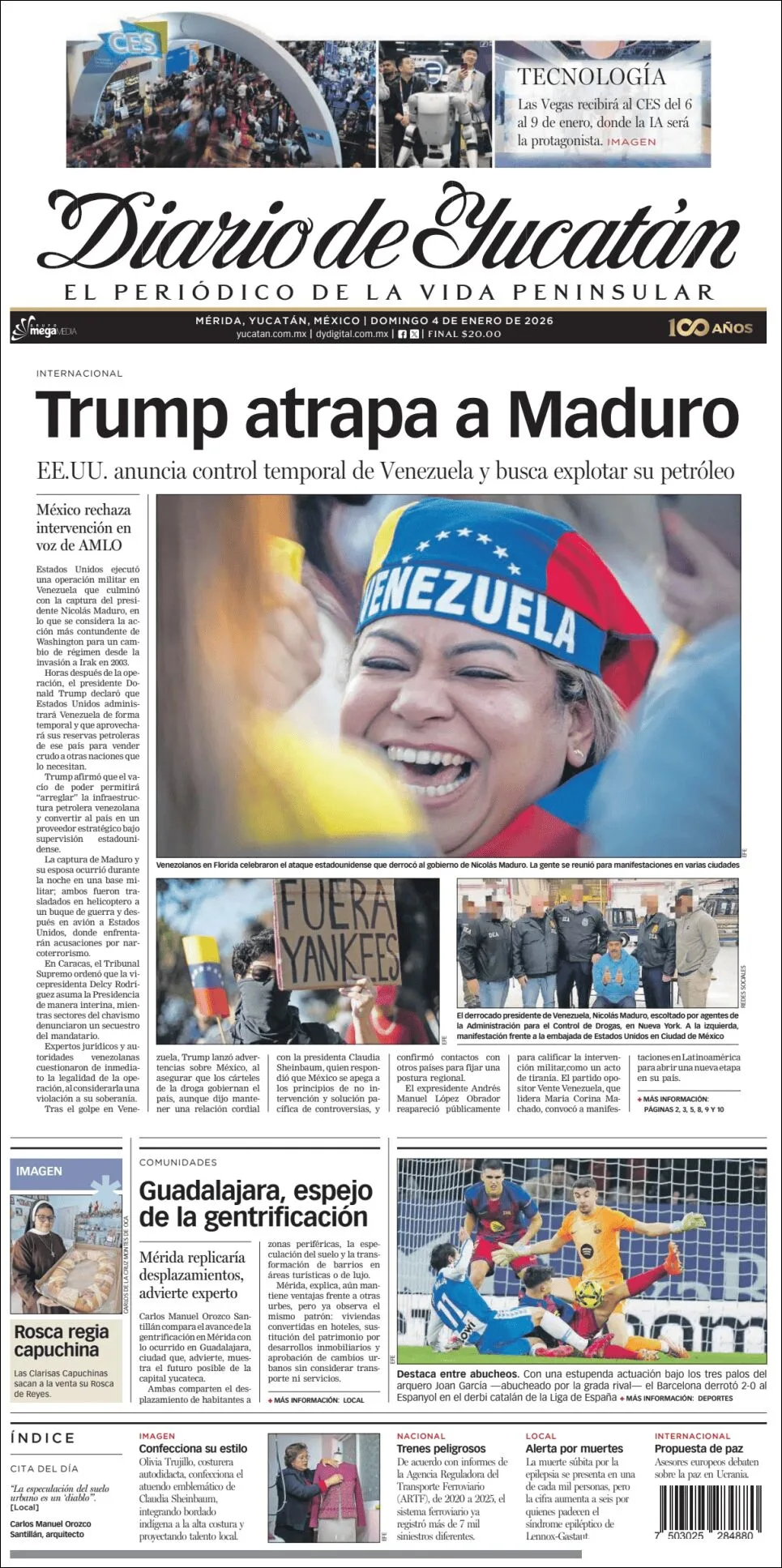 Portada de Diario de Yucatán