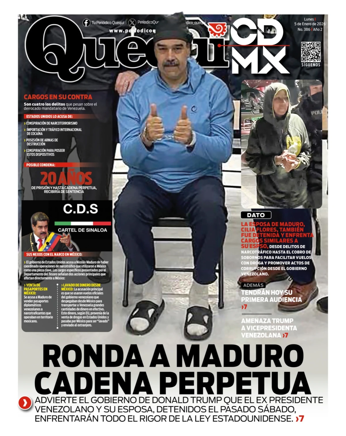 Portada de Quequi CDMX del lunes, 5 de enero de 2026