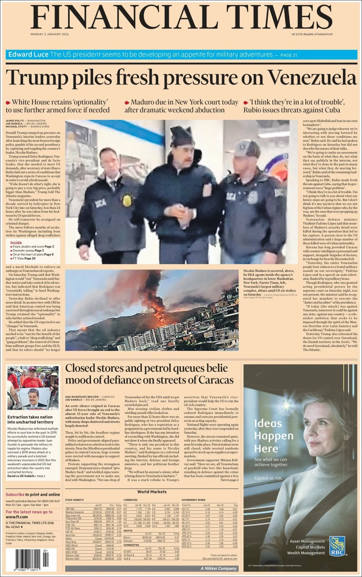Portada de Financial Times del lunes, 5 de enero de 2026