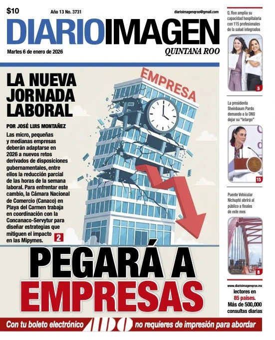 Portada de Diario Imagen Quintana Roo del martes, 6 de enero de 2026