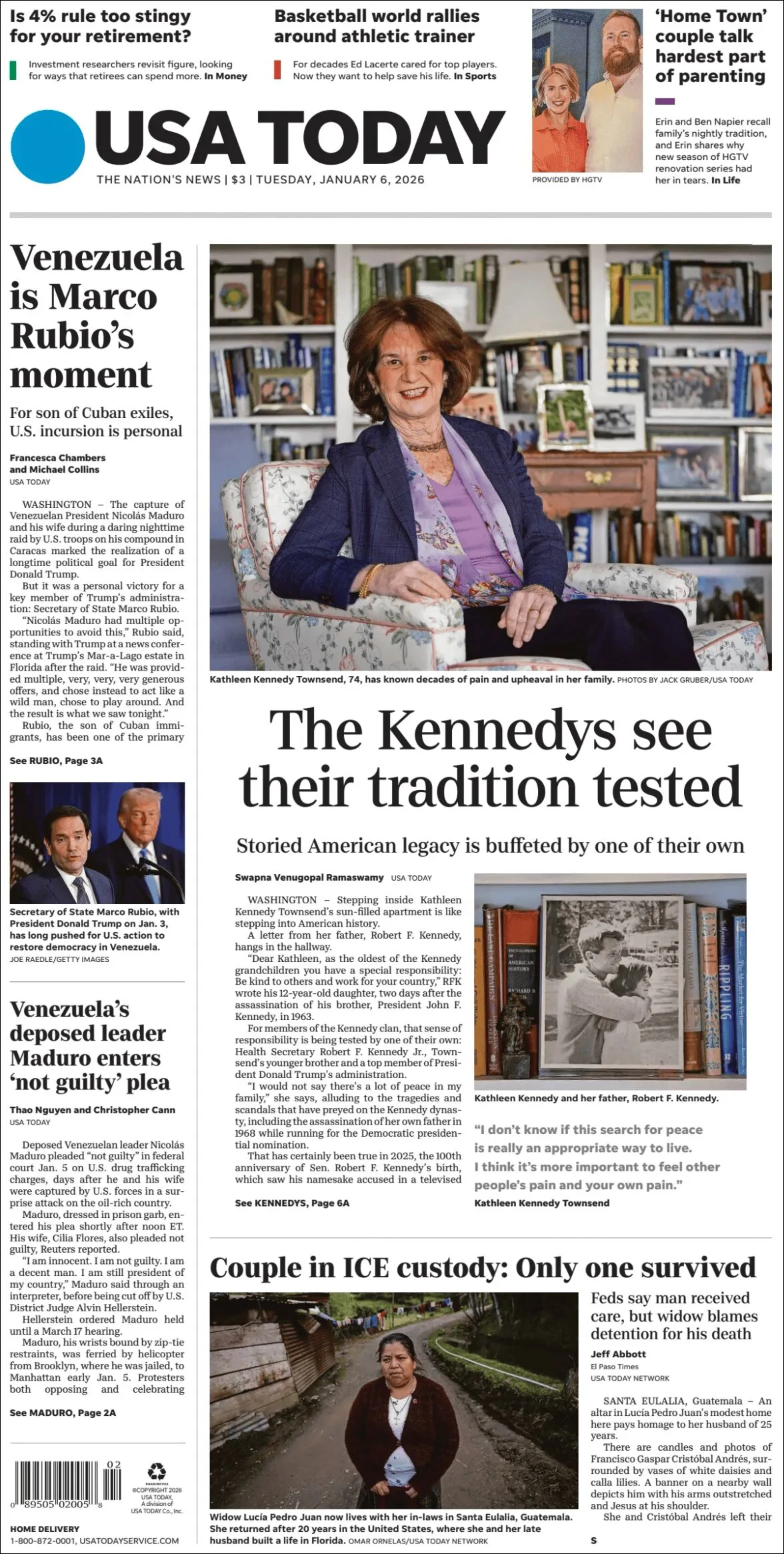 Portada de Usa Today