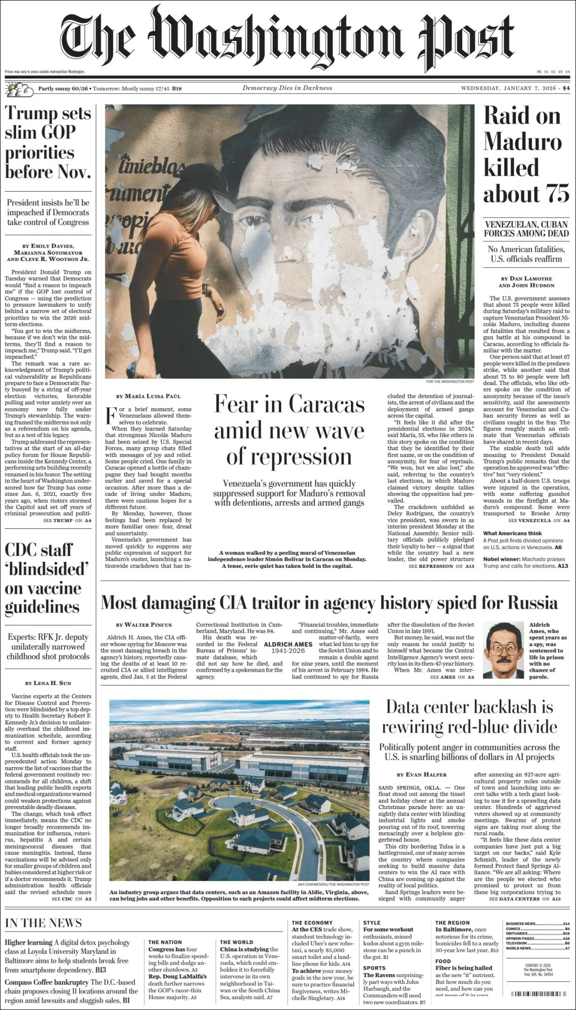 Portada de The Washington Post