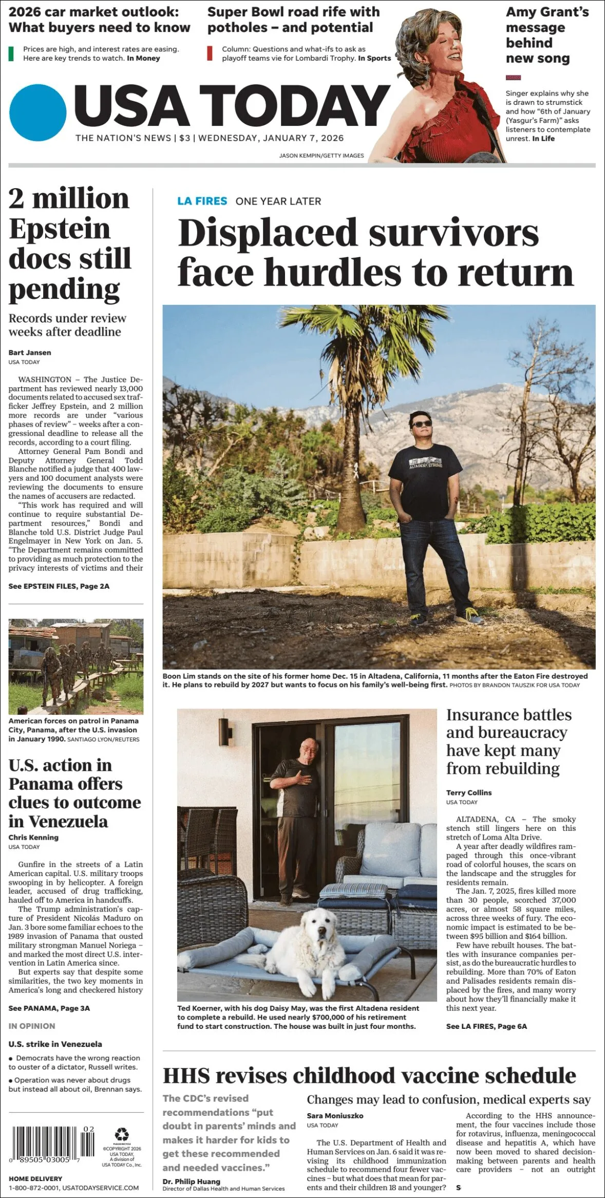 Portada de Usa Today