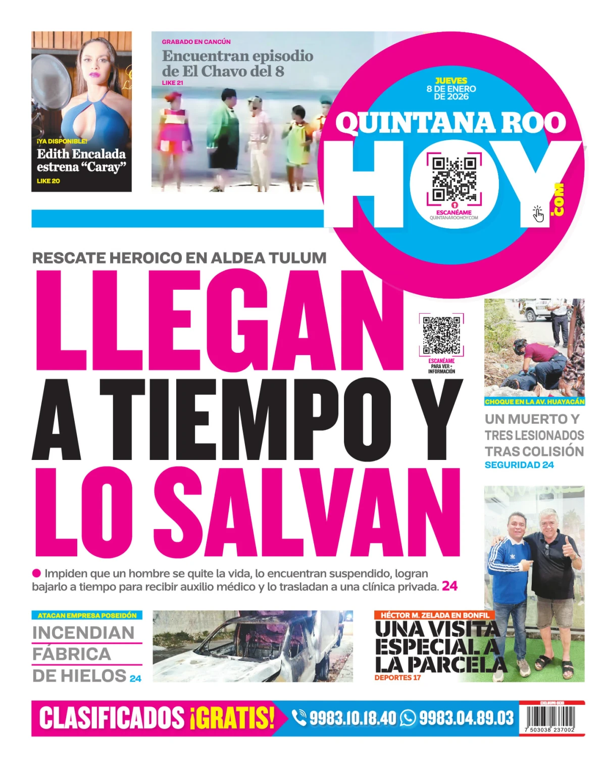 Portada de Quintana Roo Hoy (contraportada)
