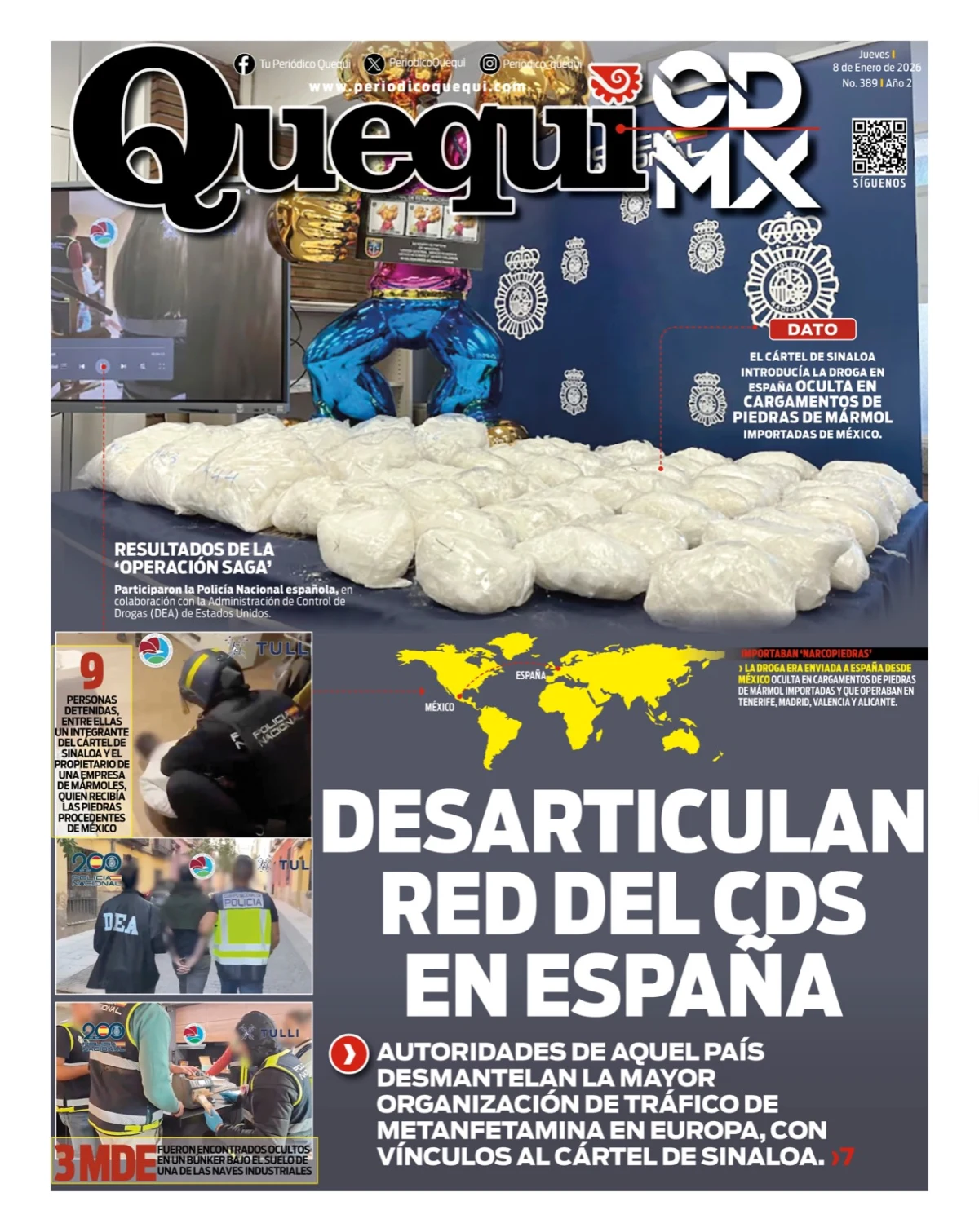 Portada de Quequi CDMX del jueves, 8 de enero de 2026
