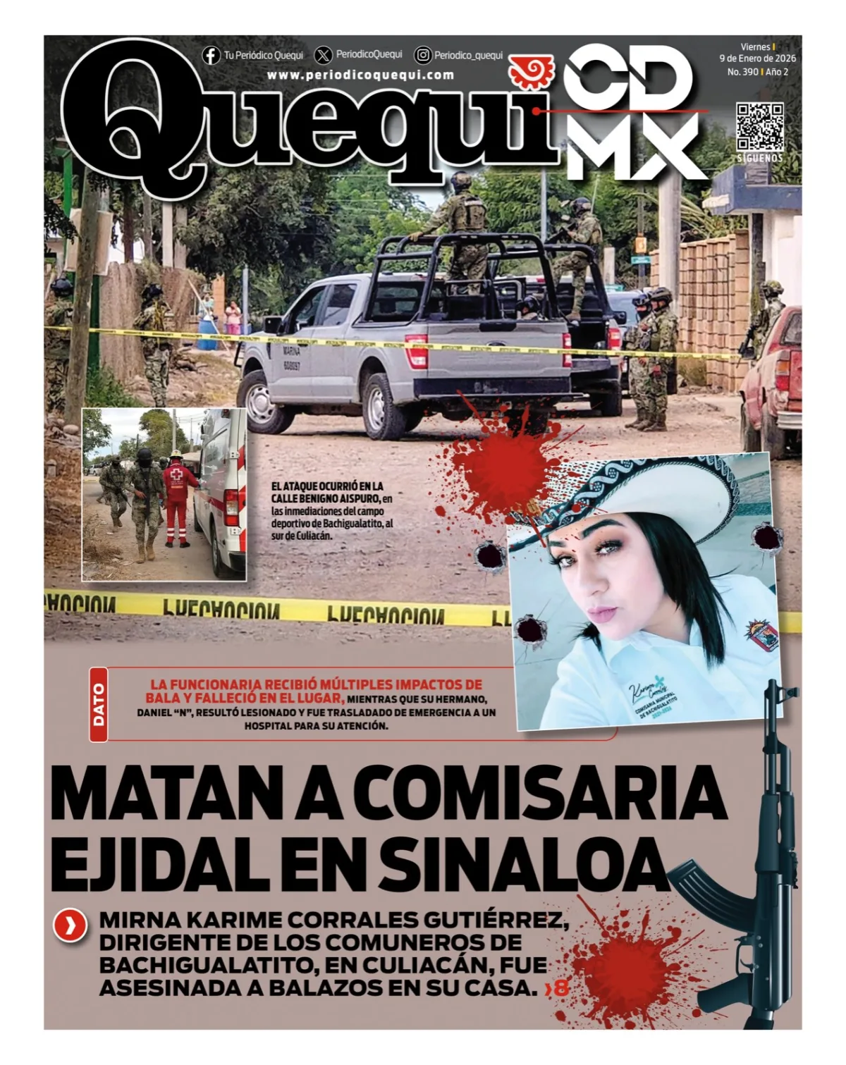 Portada de Quequi CDMX del viernes, 9 de enero de 2026