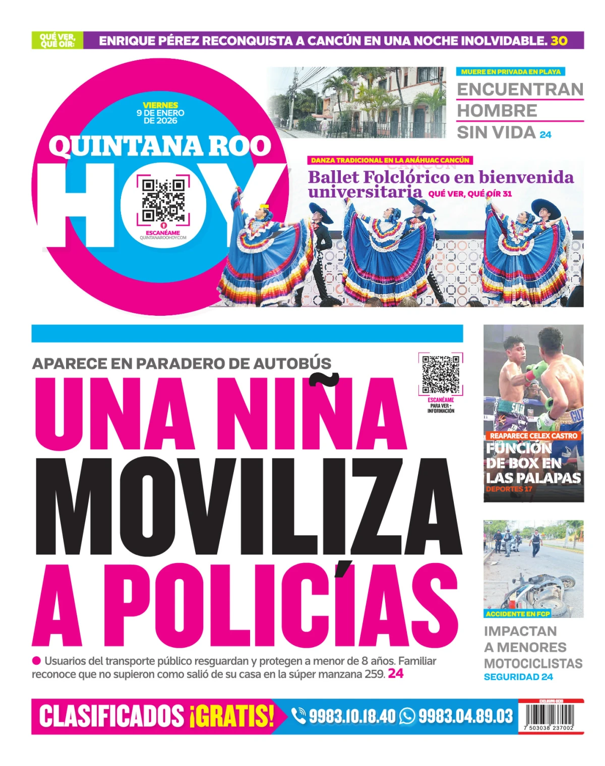 Portada de Quintana Roo Hoy (contraportada)