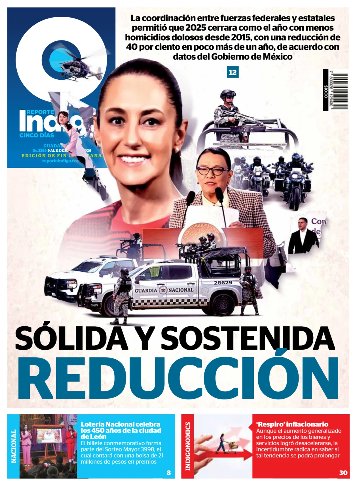Portada de Reporte Indigo Guadalajara del viernes, 9 de enero de 2026