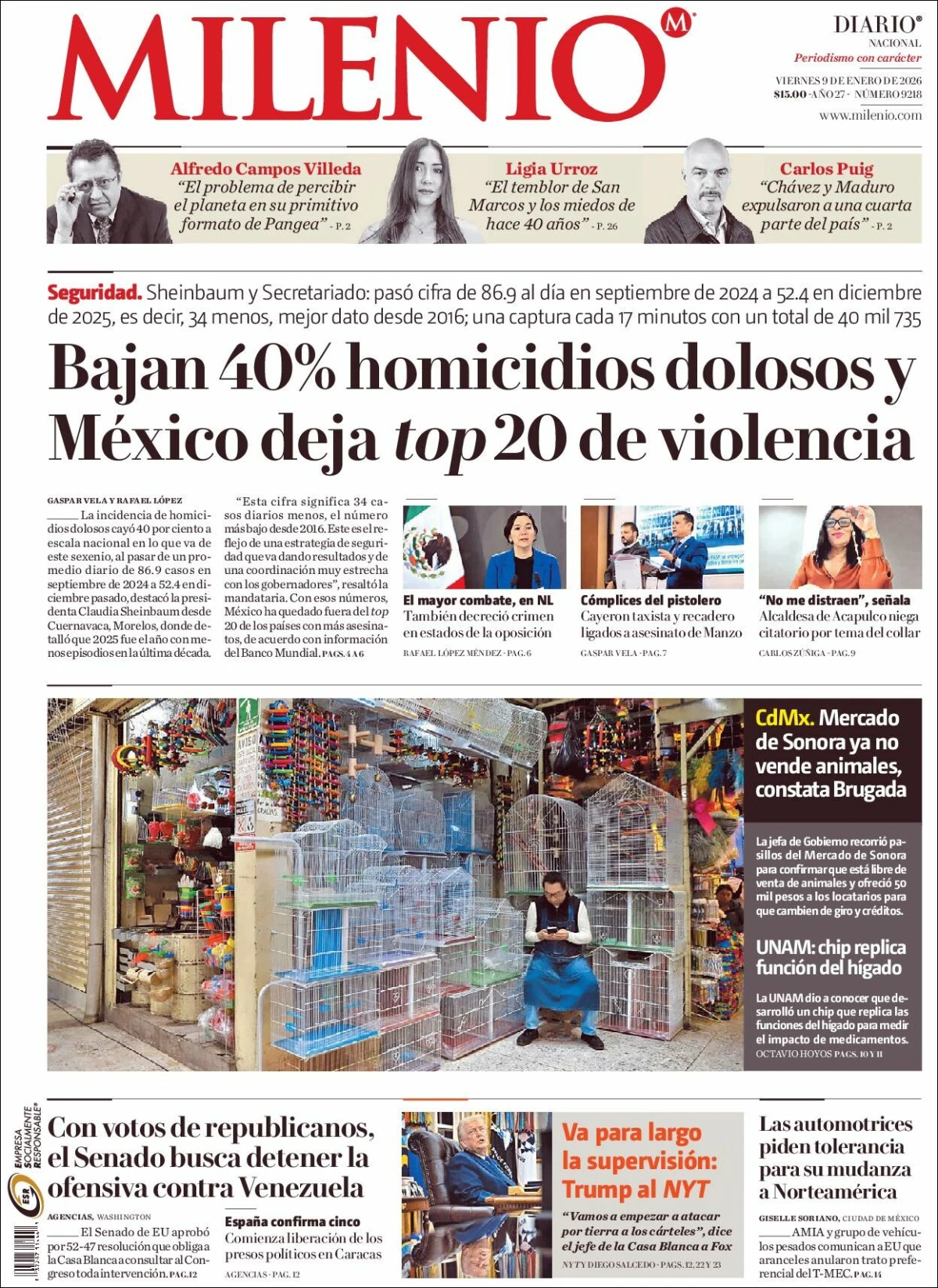 Portada de Milenio