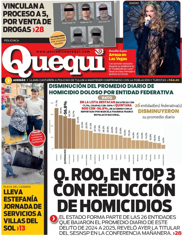 Portada de Quequi (contraportada) del viernes, 9 de enero de 2026