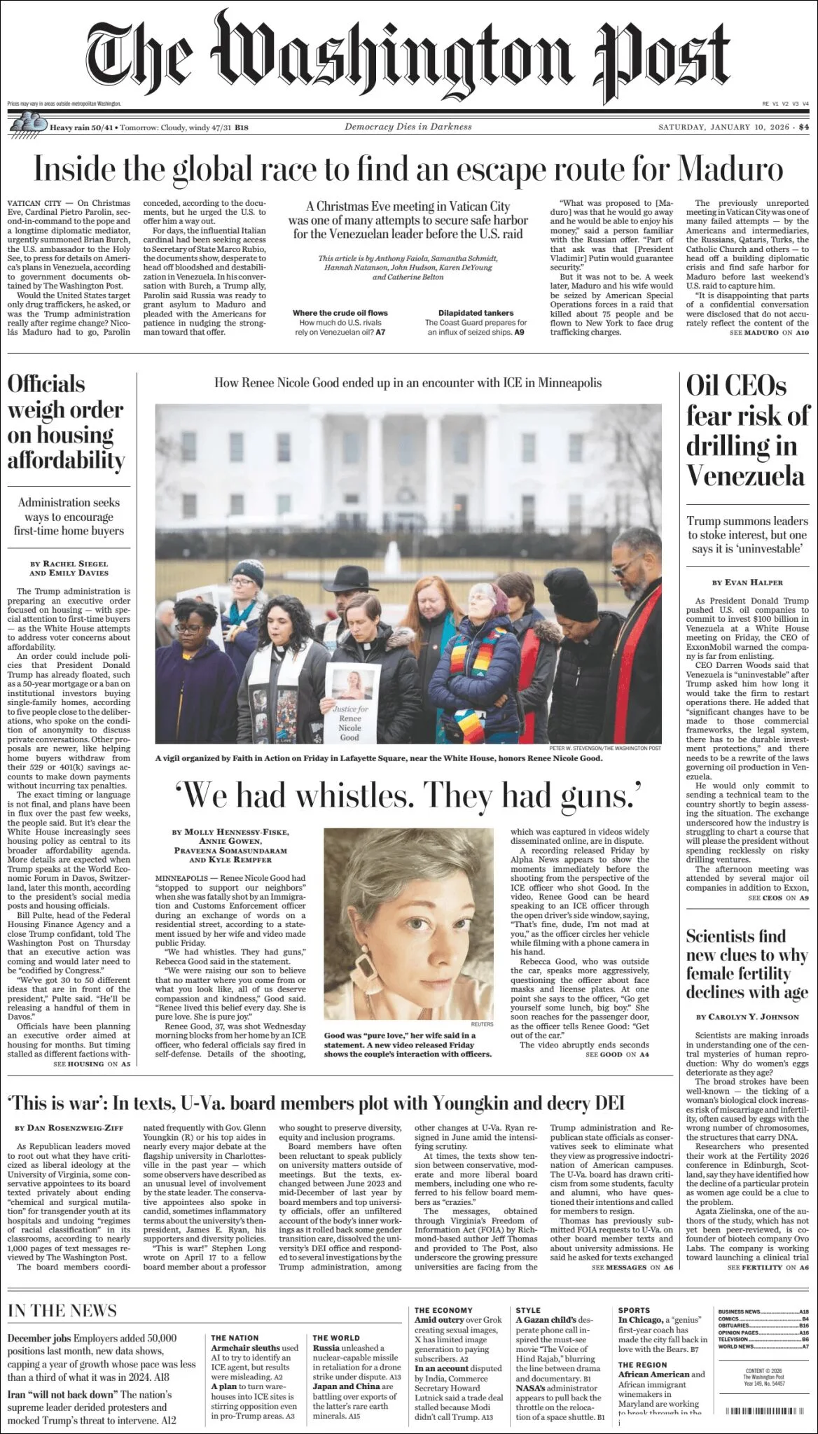 Portada de The Washington Post