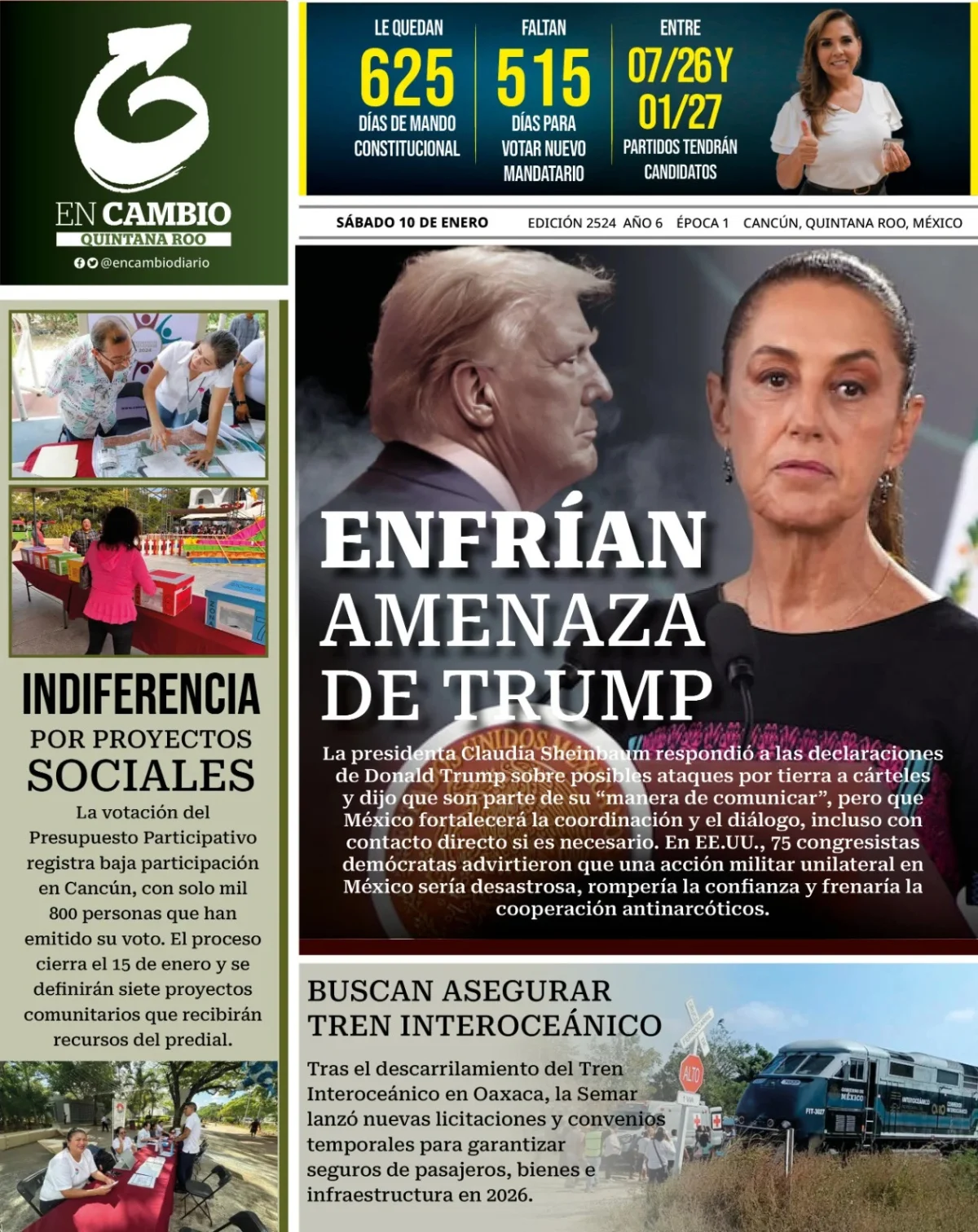 Portada de En Cambio - Quintana Roo (portada)