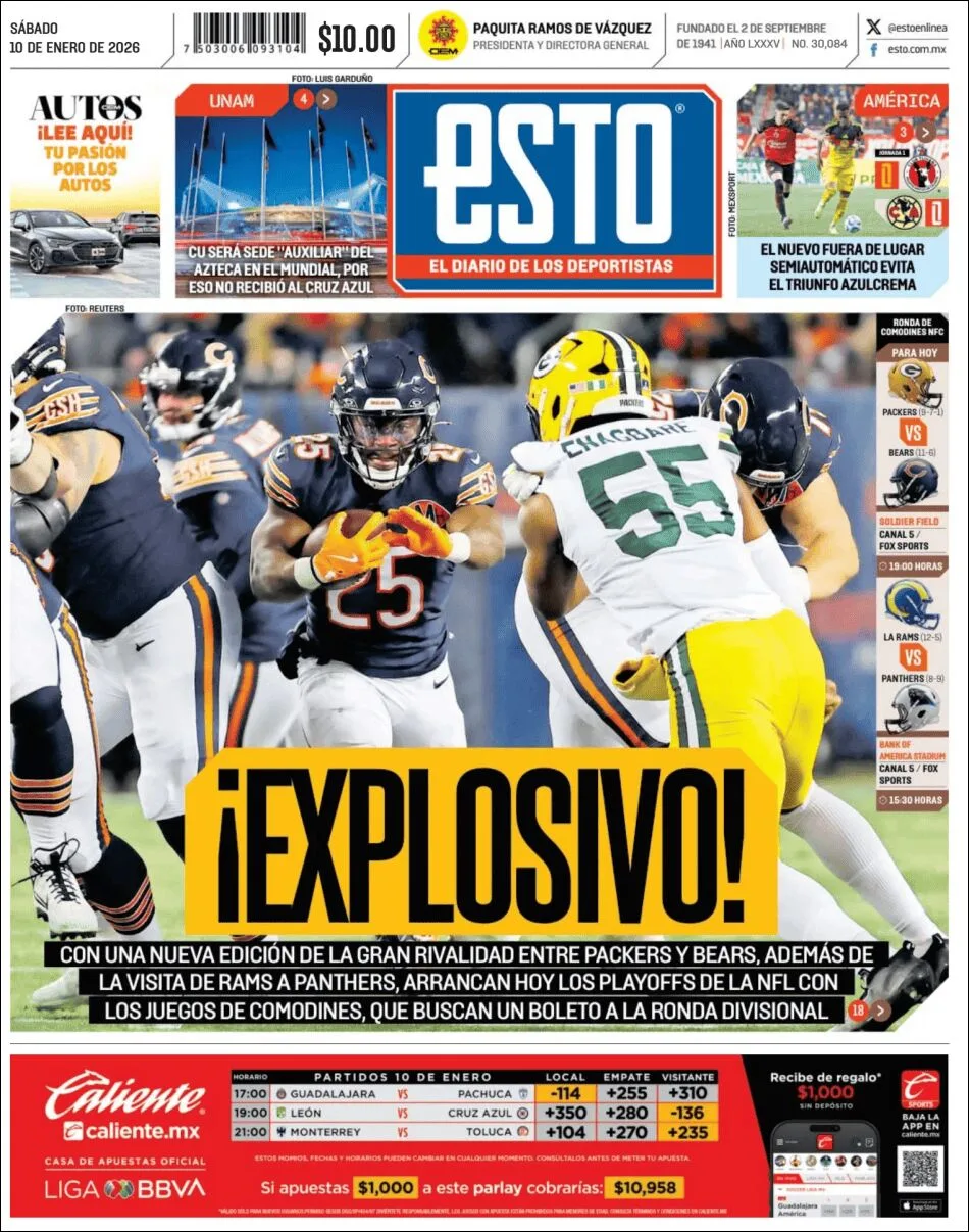 Portada de Esto del sábado, 10 de enero de 2026