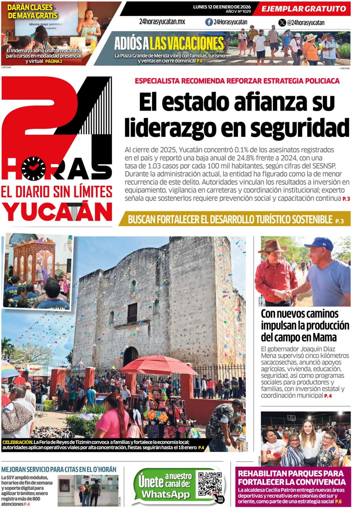Portada de 24 Horas Yucatan