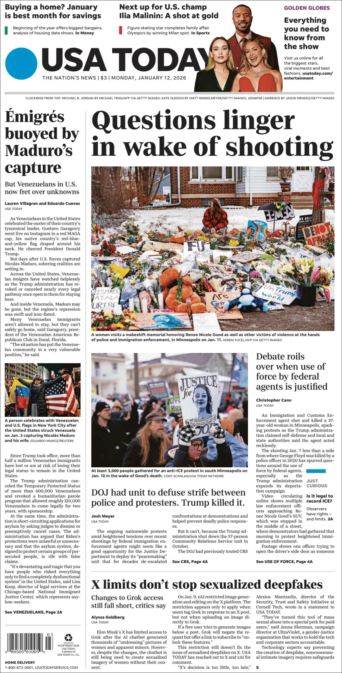Portada de Usa Today