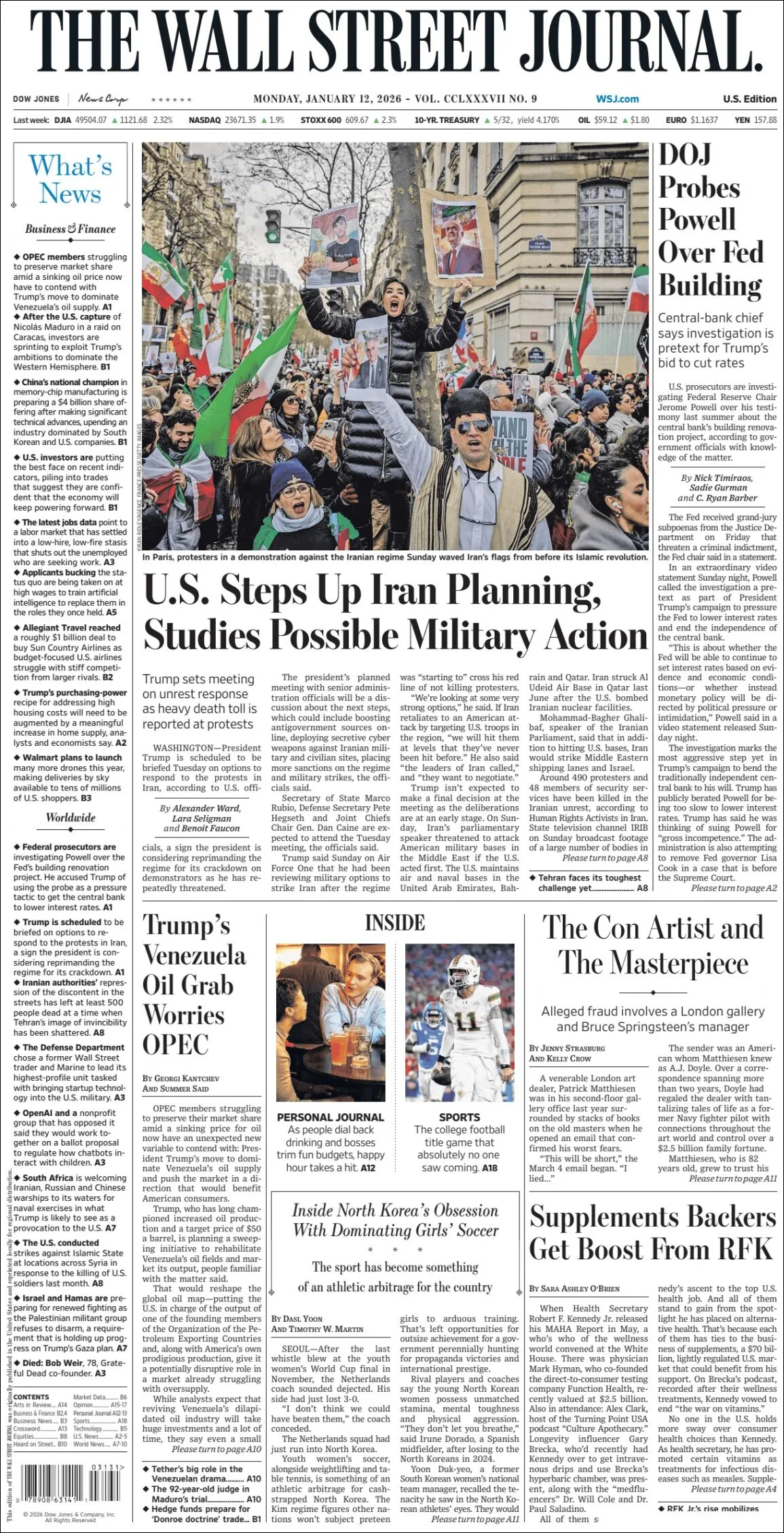 Portada de The Wall Street Journal
