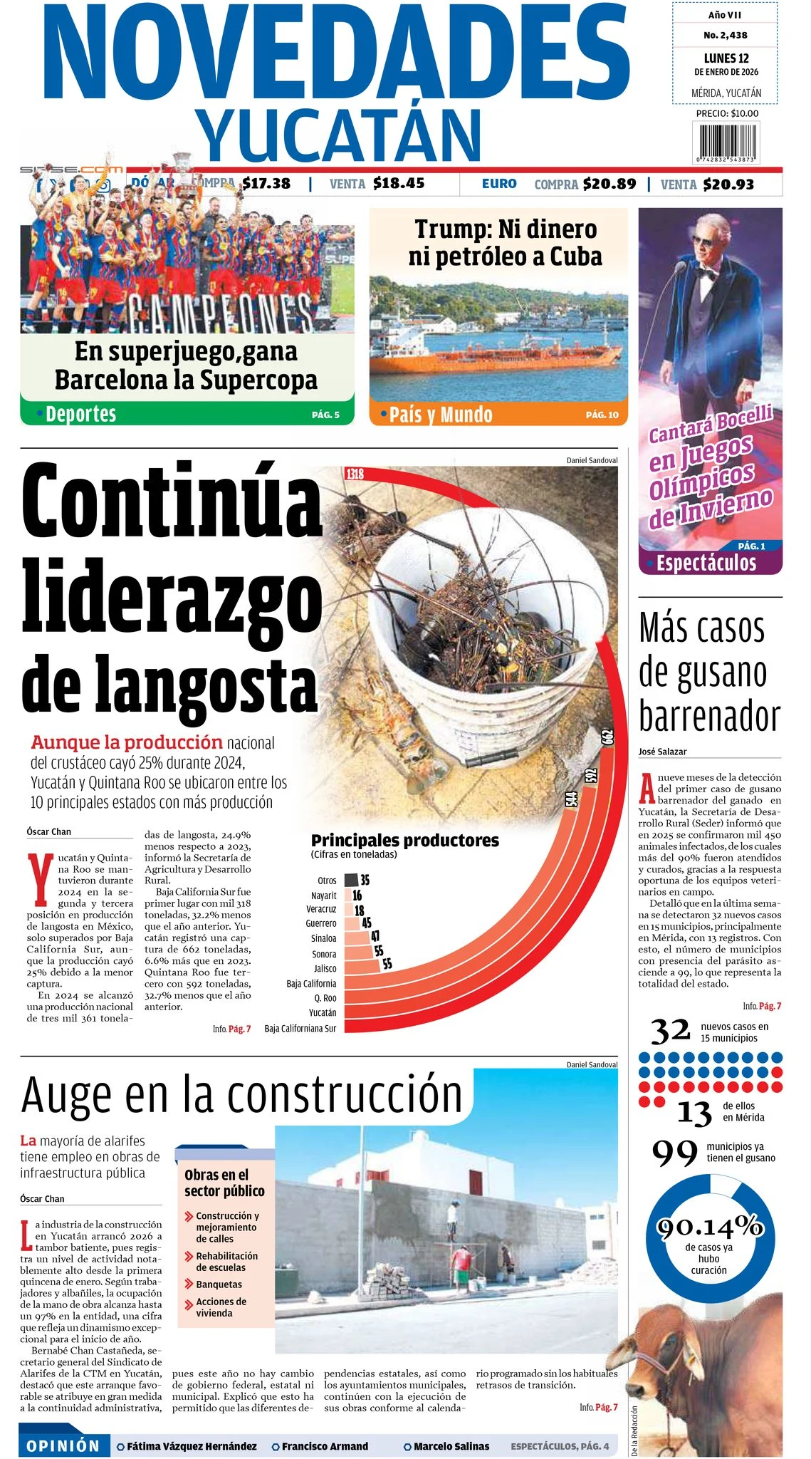 Portada de Novedades Yucatan