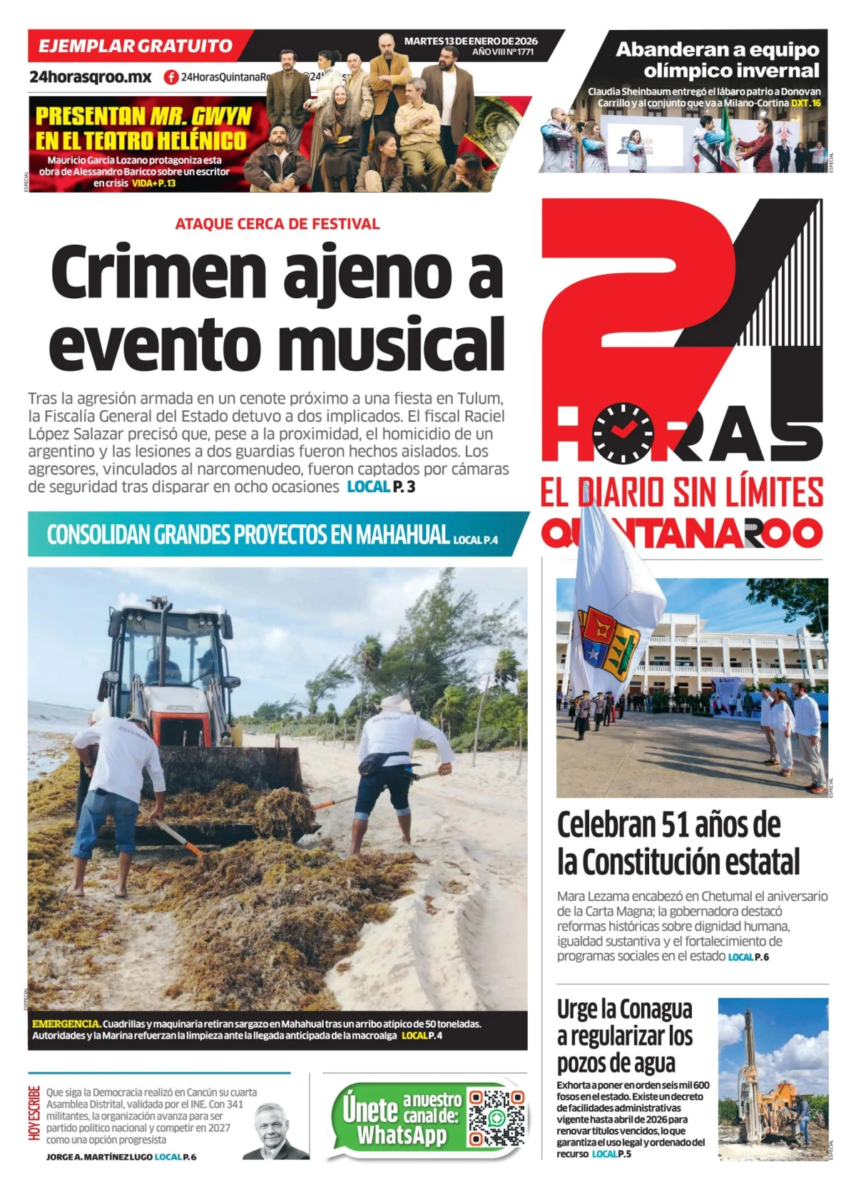 Portada de 24 Horas Quintana Roo