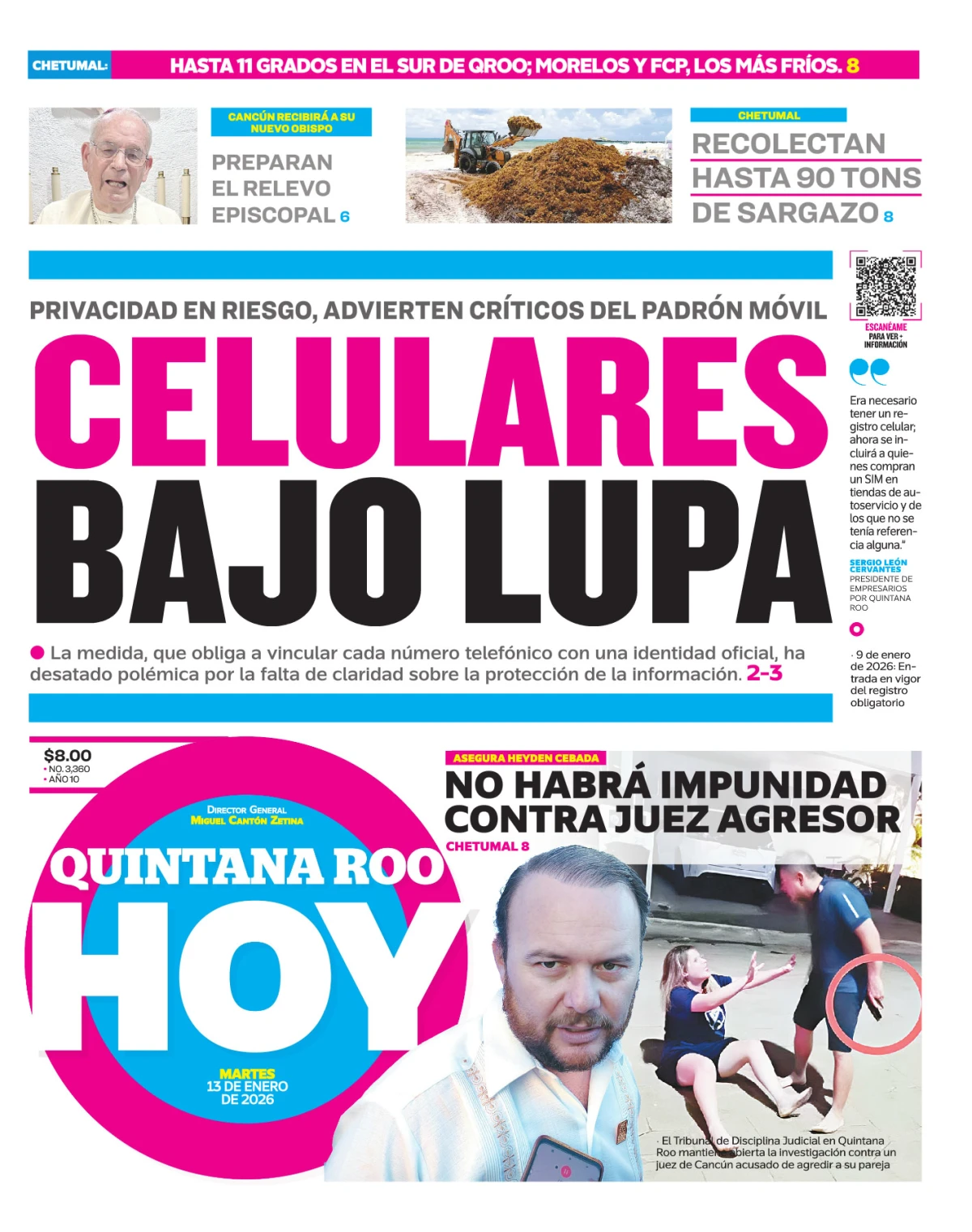 Portada de Quintana Roo Hoy (portada)