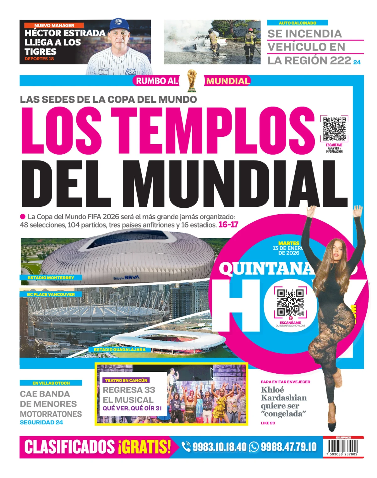 Portada de Quintana Roo Hoy (contraportada)