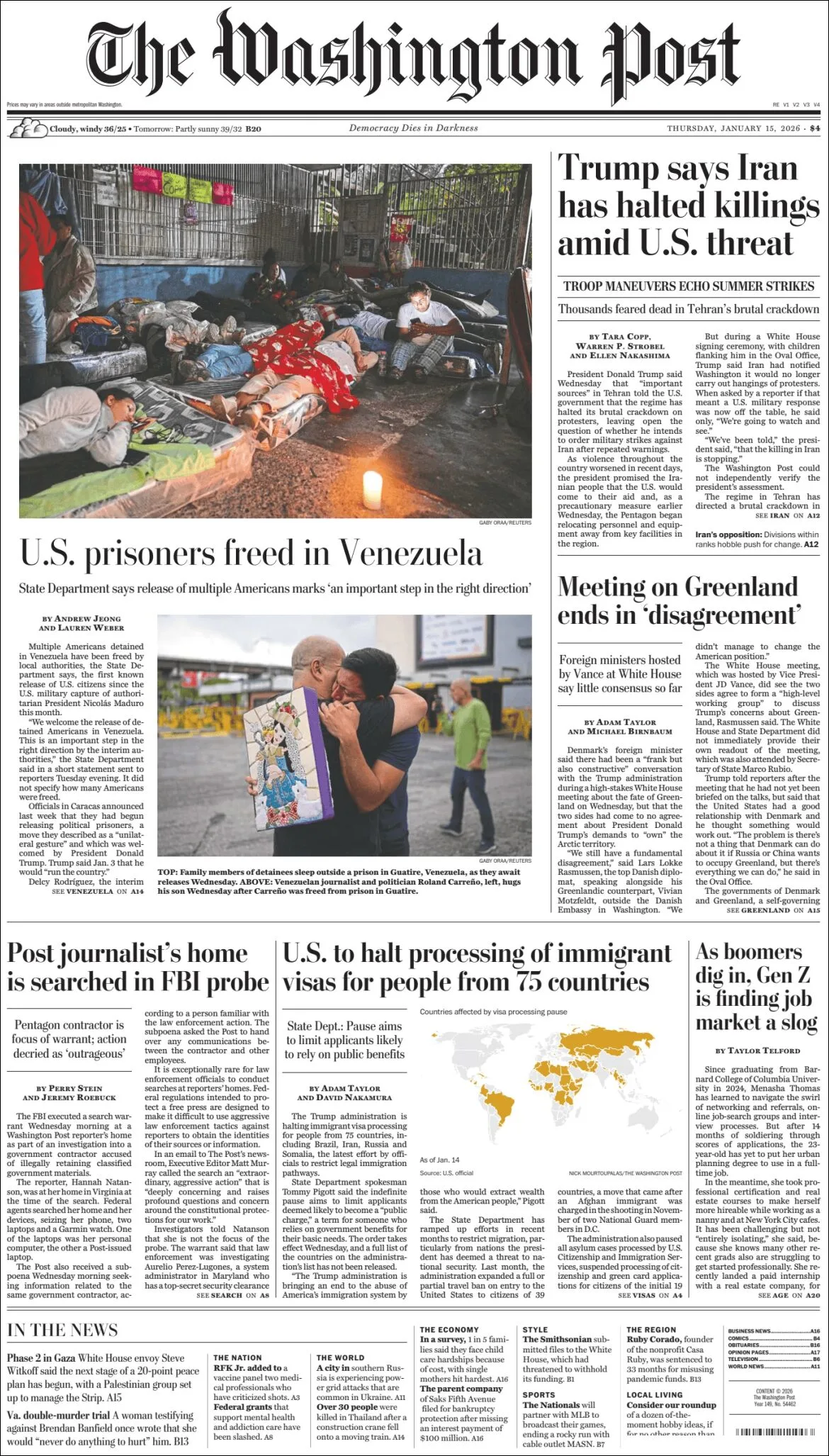 Portada de The Washington Post