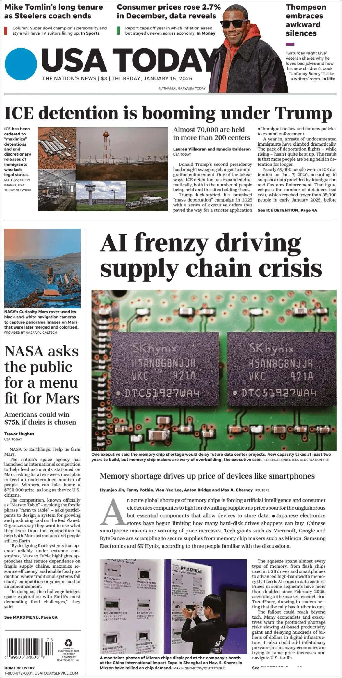 Portada de Usa Today