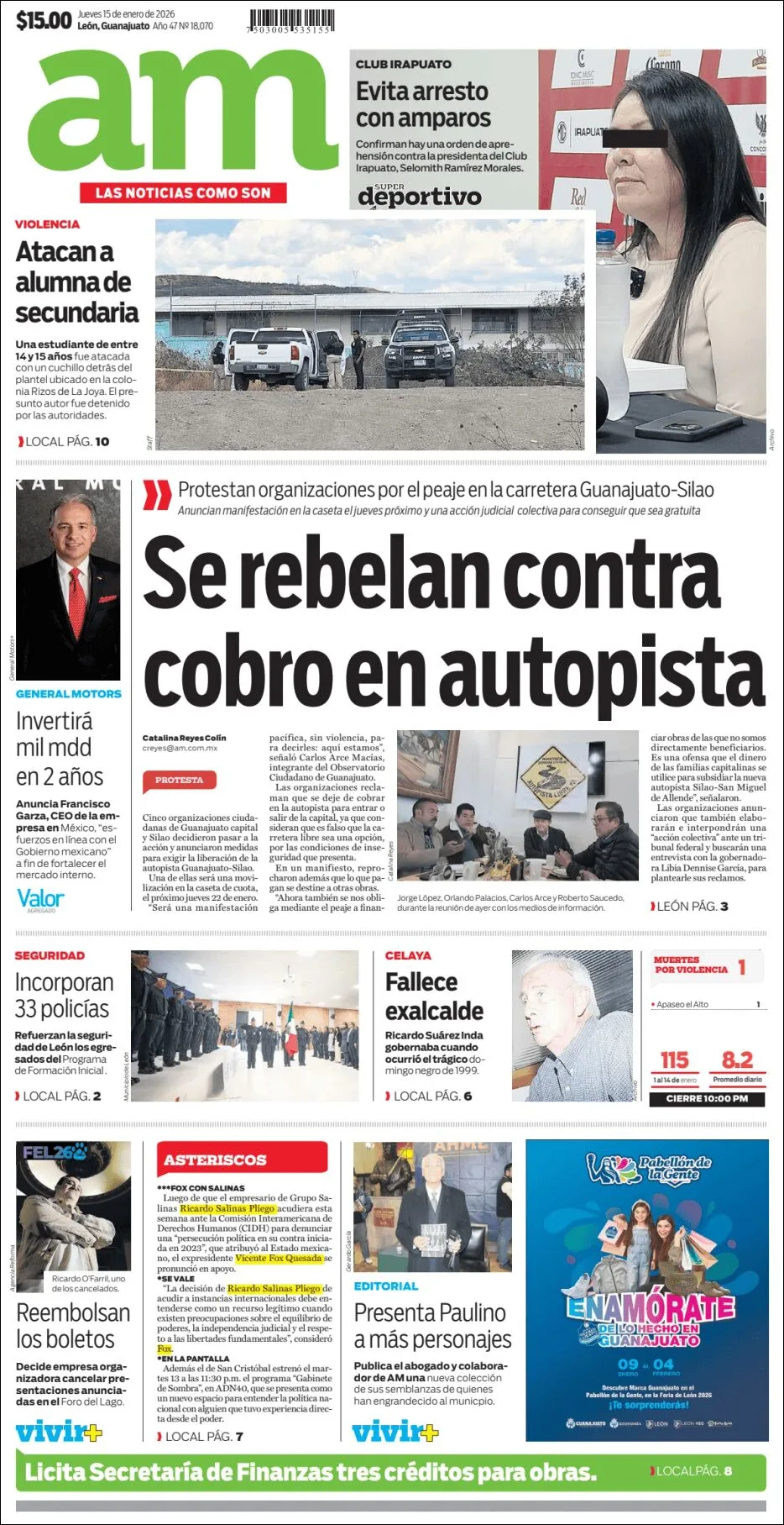 Portada de Am Corredor Industrial del jueves, 15 de enero de 2026