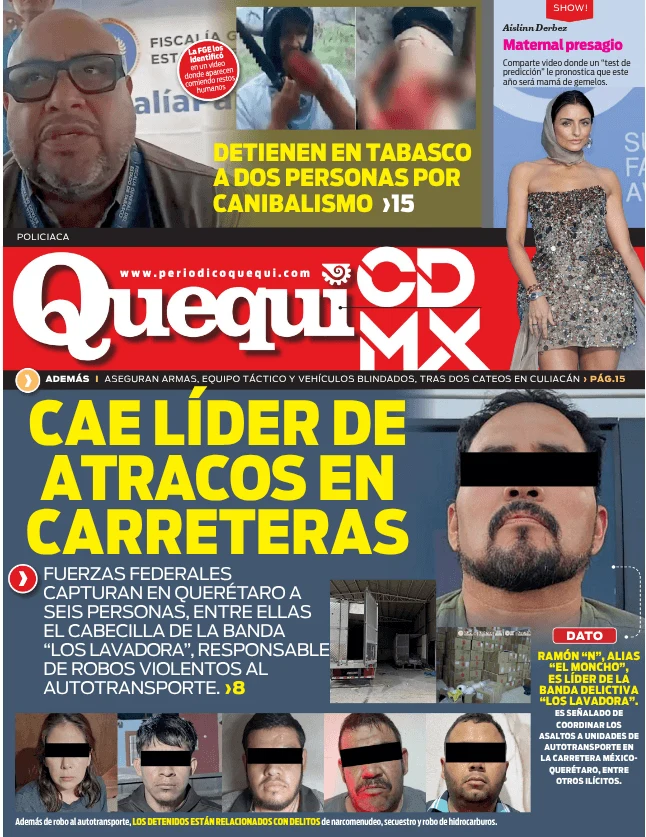 Portada de Quequi CDMX (contraportada) del jueves, 15 de enero de 2026