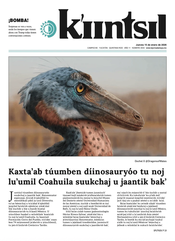 Portada de La Jornada - Kiintsil del jueves, 15 de enero de 2026