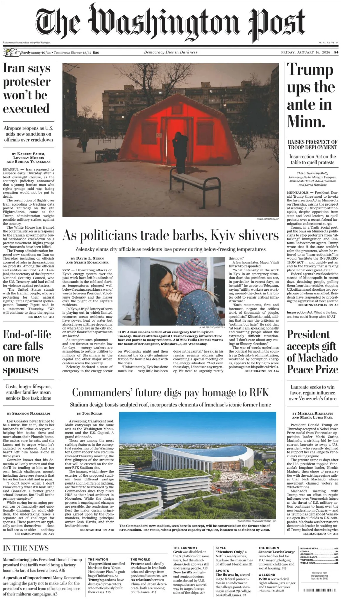 Portada de The Washington Post