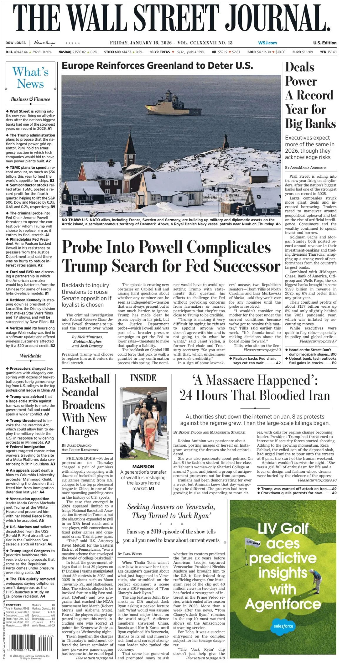 Portada de The Wall Street Journal