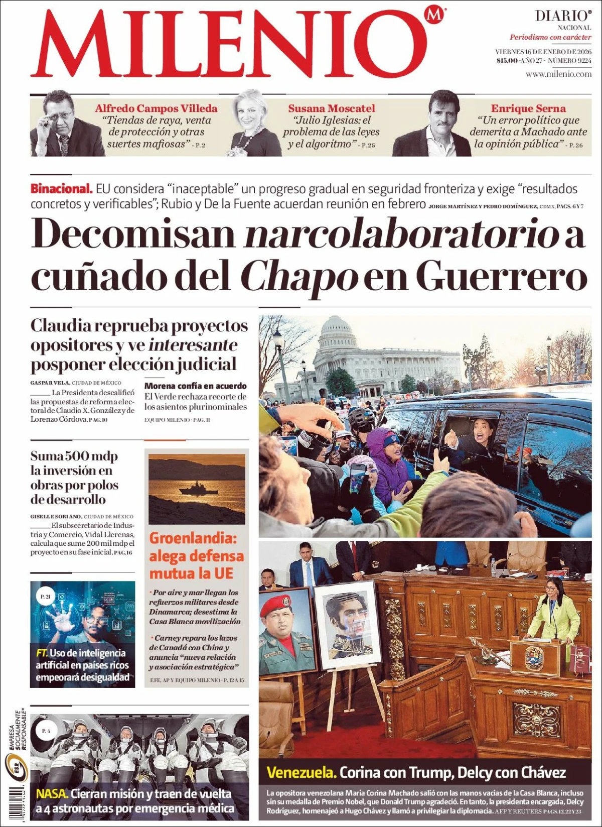 Portada de Milenio