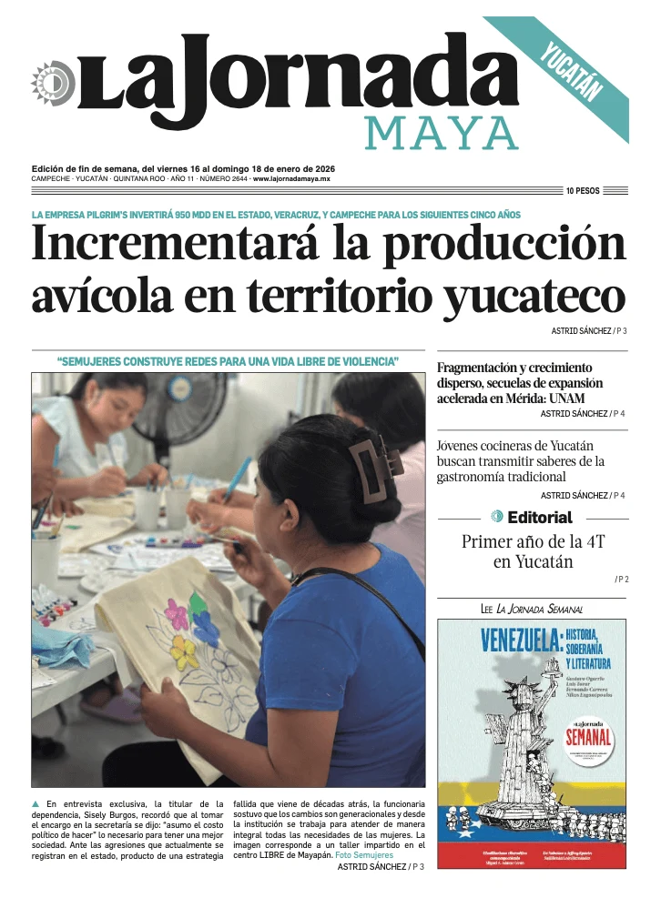 Portada de La Jornada Maya Yucatán del viernes, 16 de enero de 2026