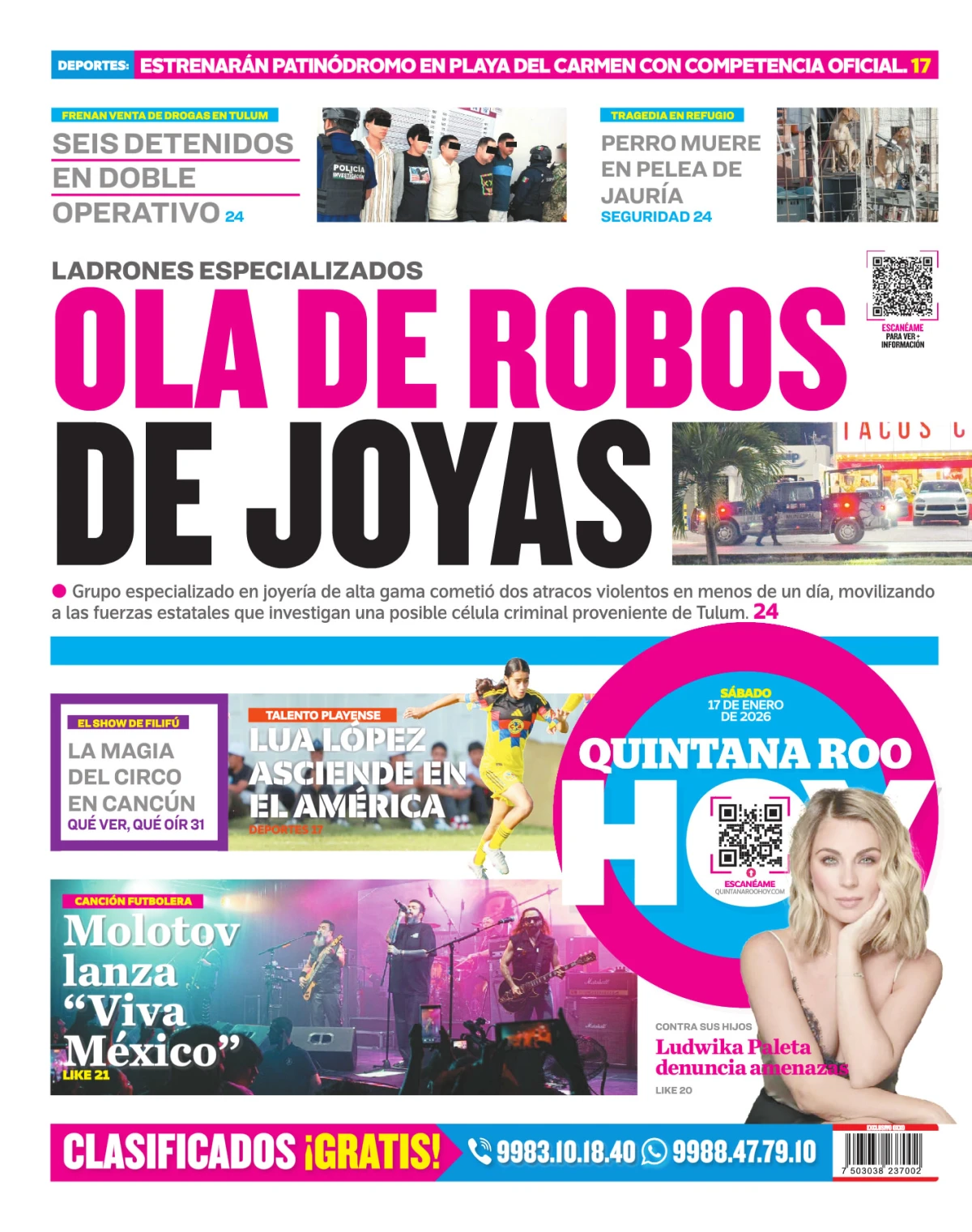 Portada de Quintana Roo Hoy (contraportada)