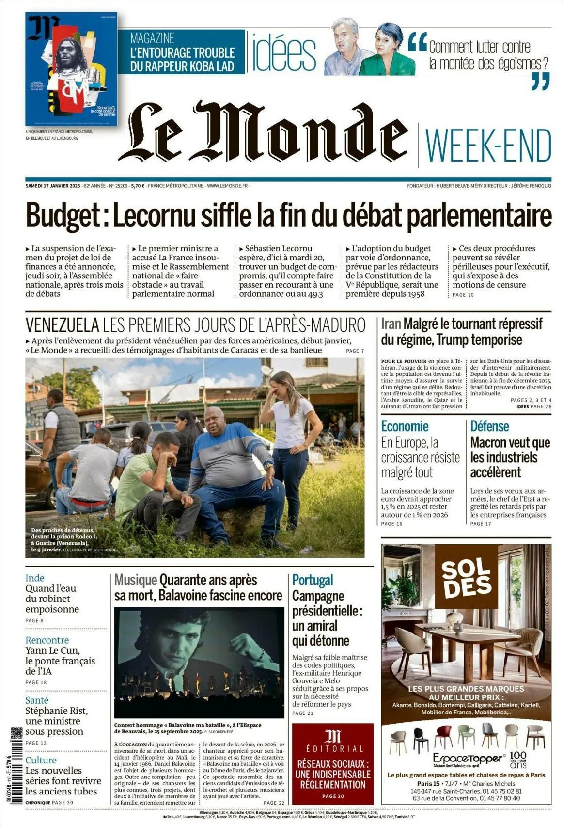 Portada de Le Monde
