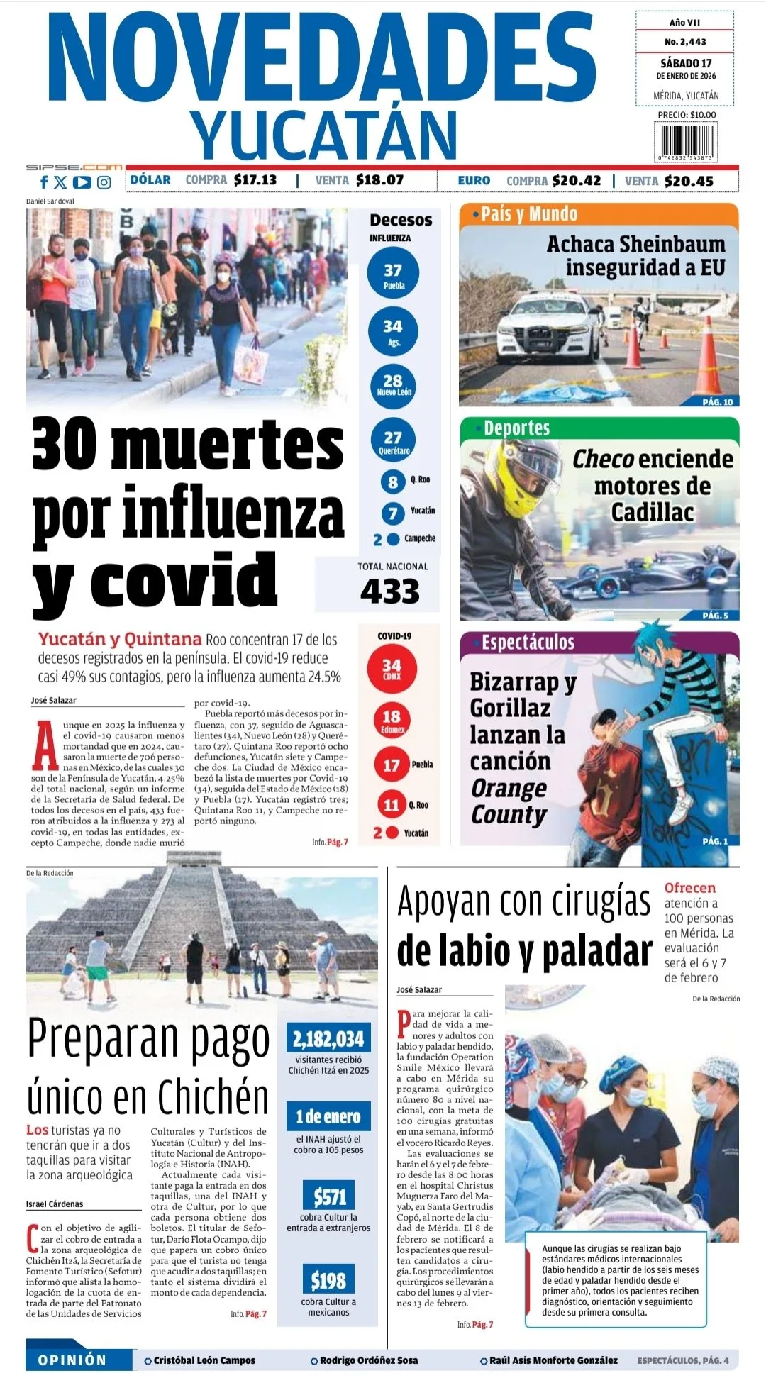 Portada de Novedades Yucatan