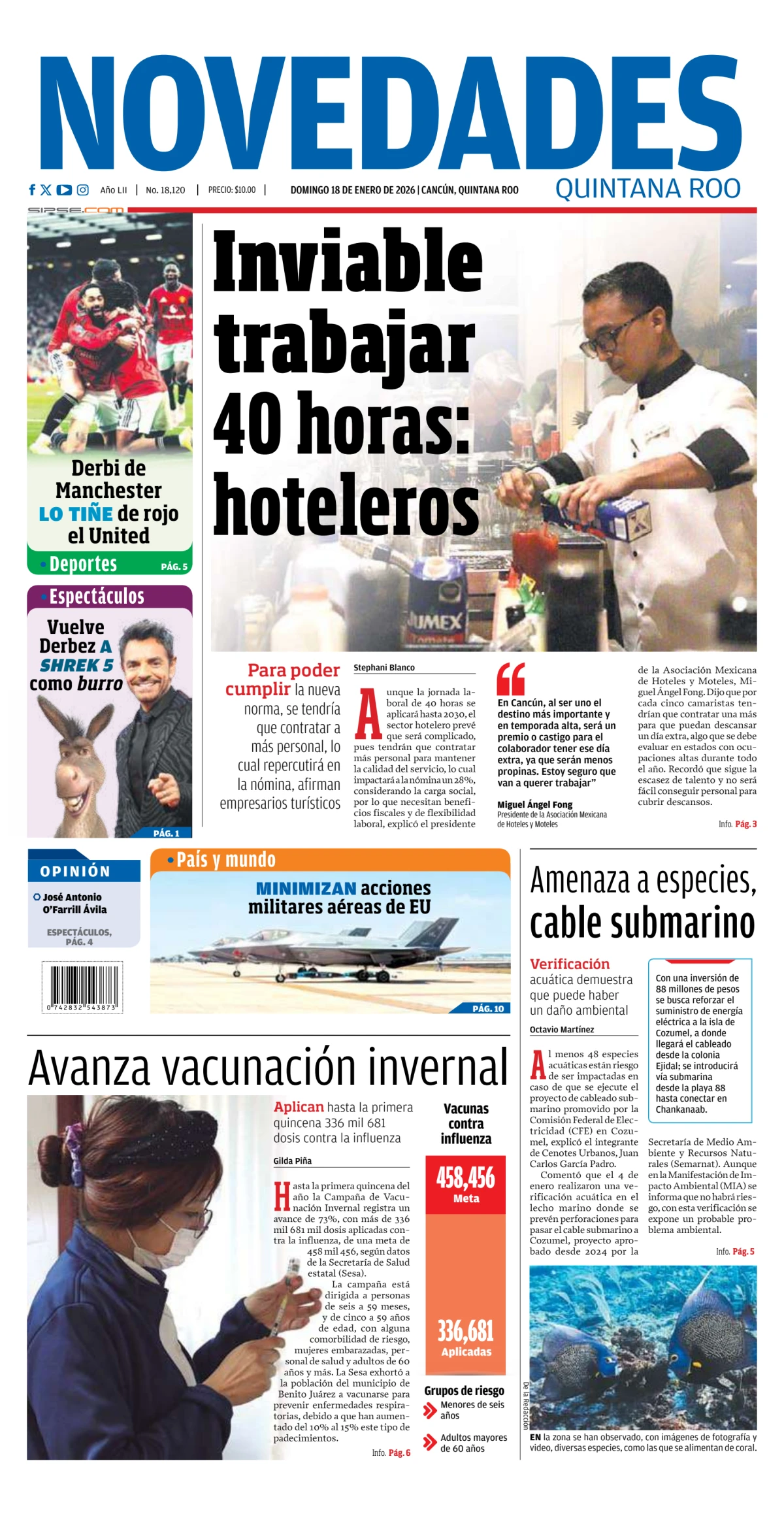 Portada de Novedades Quintana Roo