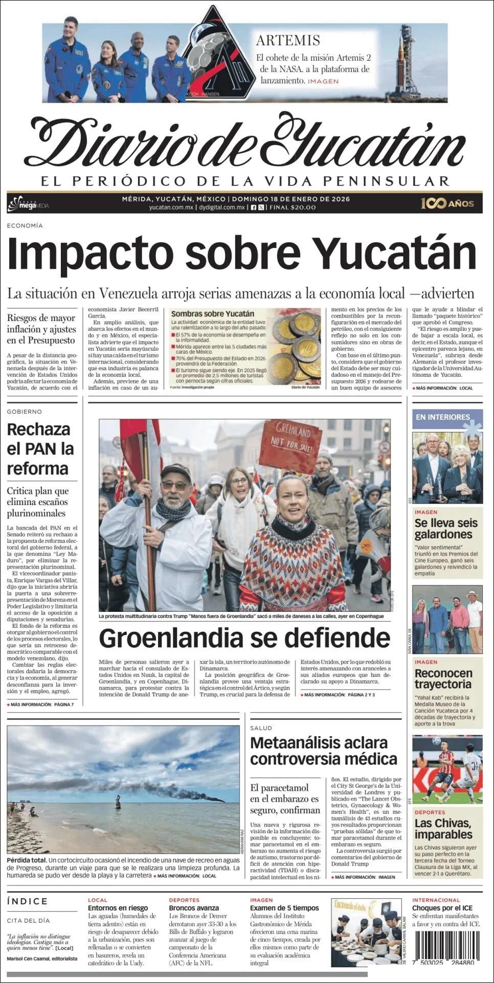 Portada de Diario de Yucatán